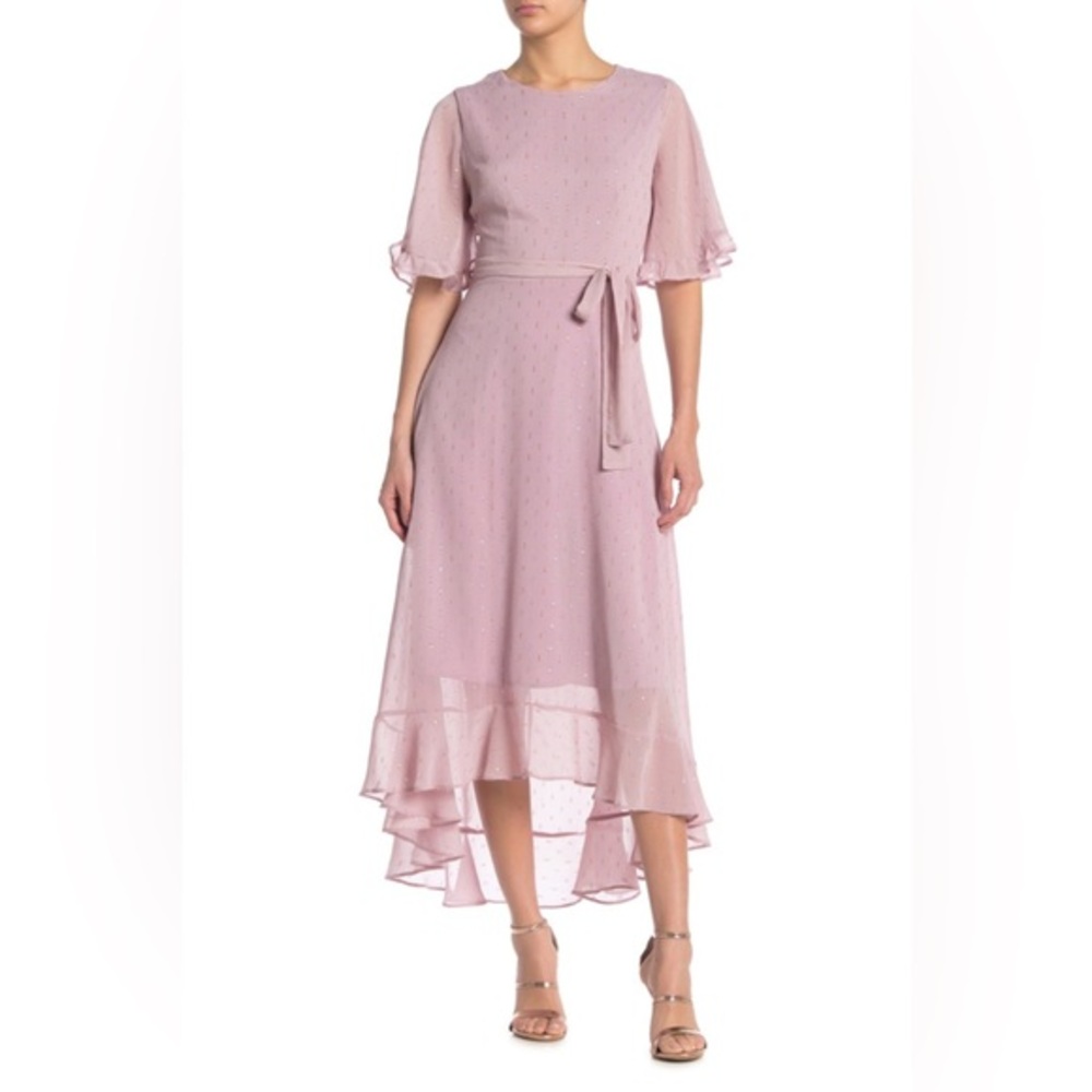 Mellóday Lavender Ruffle Midi Dress – Size XS